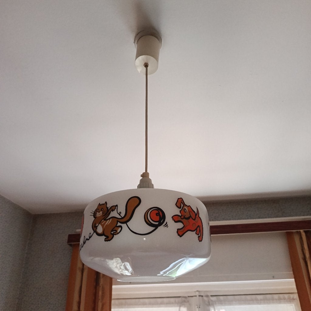 Hanglamp retro voor kinderen, Ophalen, Gebruikt, Glas, Overige fittingen