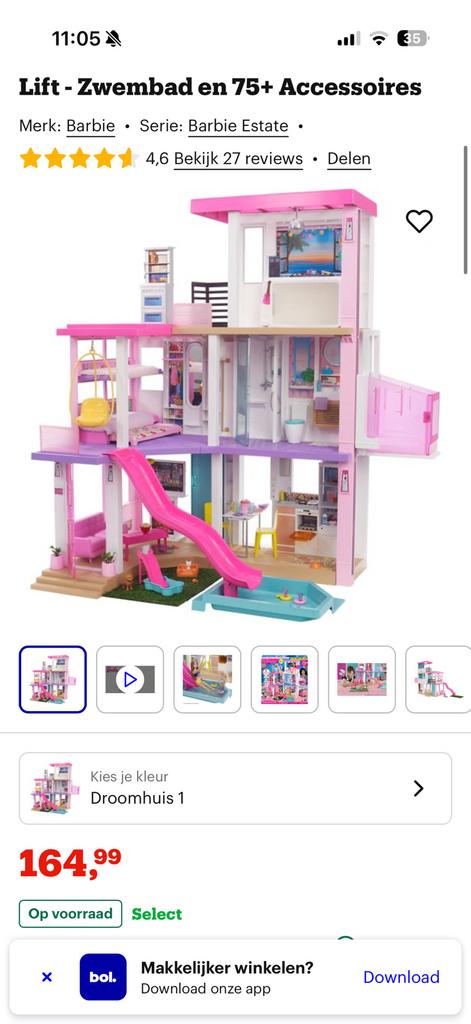 Barbie droomhuis, Enlèvement, Comme neuf