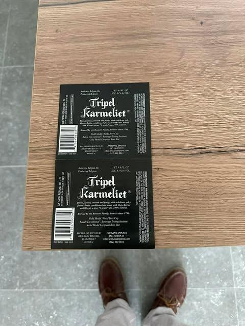 tripel Karmeliet reclame papier, Ophalen of Verzenden, Nieuw, Reclamebord, Plaat of Schild, Overige merken