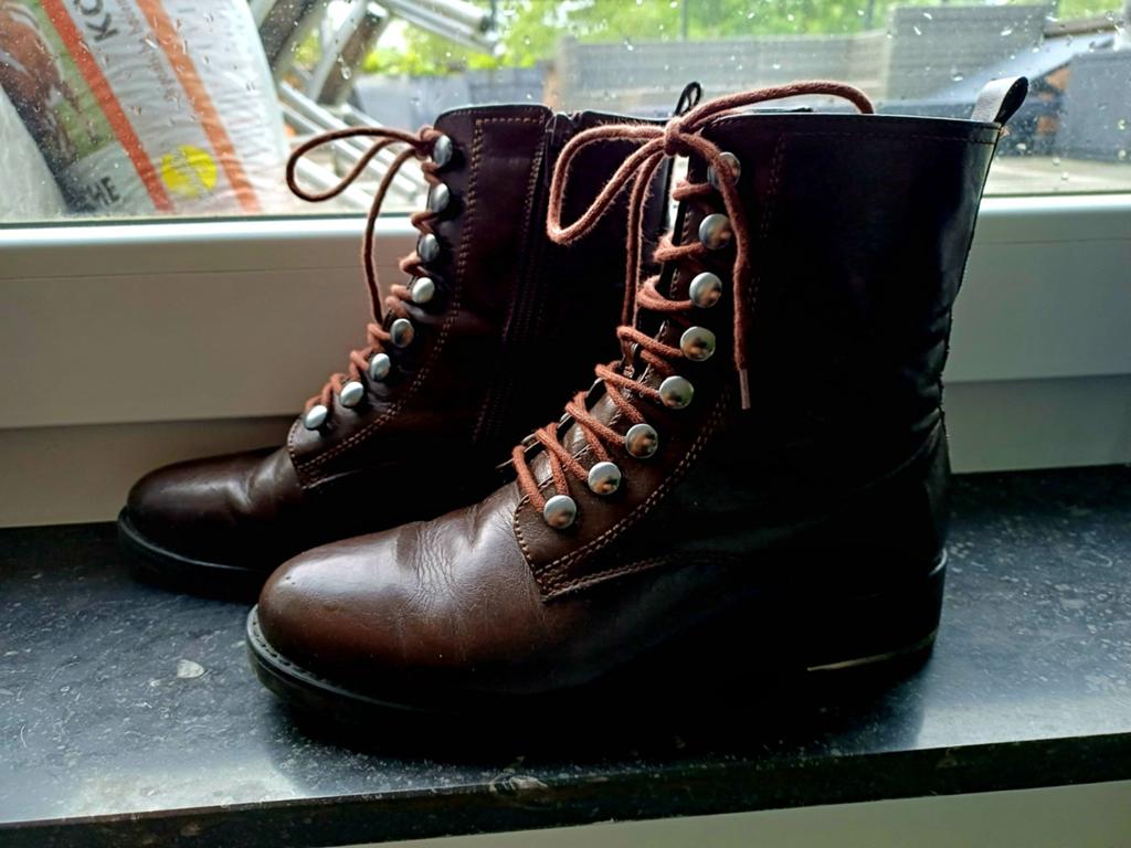 Bottes à lacets graceland brunes, Enlèvement ou Envoi, Brun, Porté, Boots et Botinnes