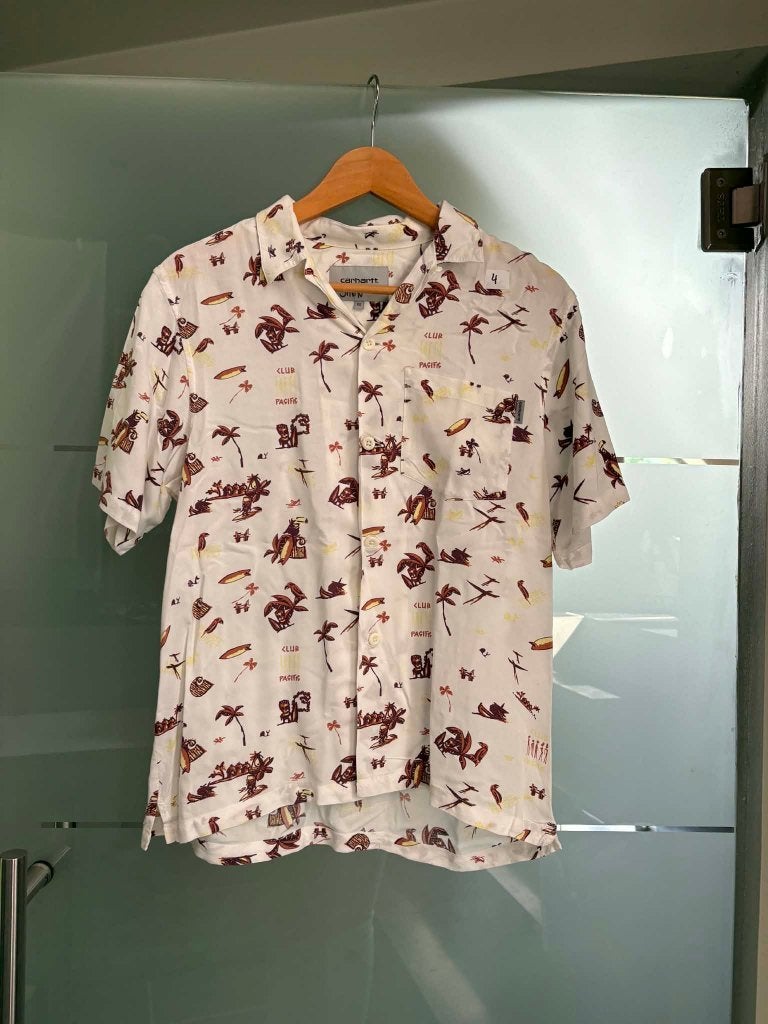 Chemise en viscose Carhartt WIP « Club Pacific » — Taille XS, Enlèvement ou Envoi, Beige, Carhartt, Tour de cou 38 (S) ou plus petit