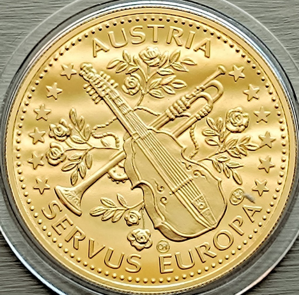 munt Oostenrijk 1 ecu 1995:Joseph Haydn:, Postzegels en Munten, Munten | Europa | Niet-Euromunten, Ophalen of Verzenden, Oostenrijk