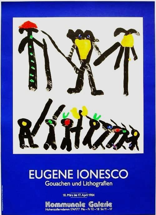 IONESCO Eugène, Originele litho in tentoonstellingsaffiche, Ophalen of Verzenden