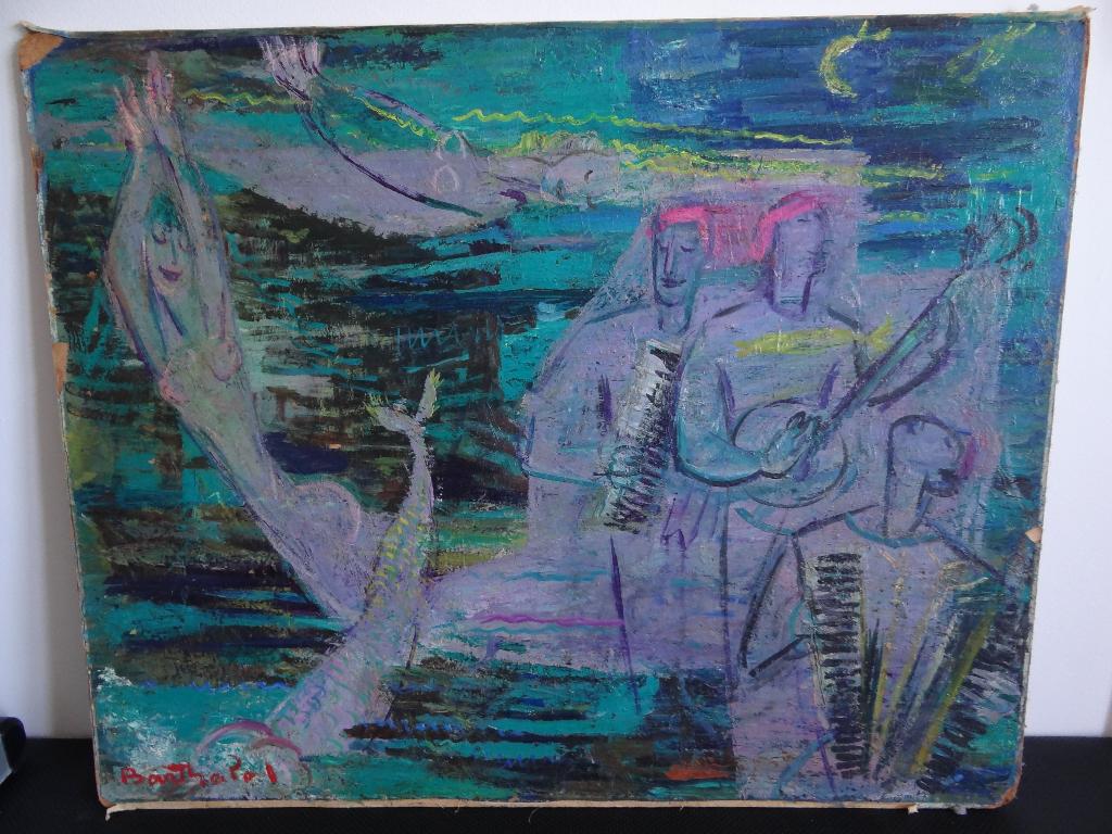 HSP Dodonne Barthalot(1887-1954)...Peinture/tableau.JAZZ., Antiquités & Art, Art | Peinture | Moderne, Enlèvement ou Envoi