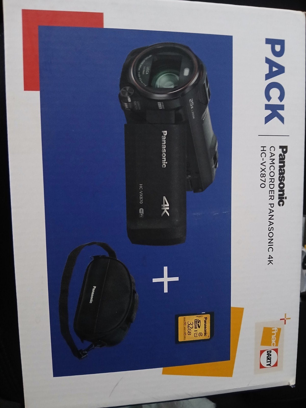 NEUF / SOUS BLISTER] Pack Caméscope 4K Panasonic HC-VX870 +, Audio, Tv en Foto, Ophalen of Verzenden, Geheugenkaart, Panasonic