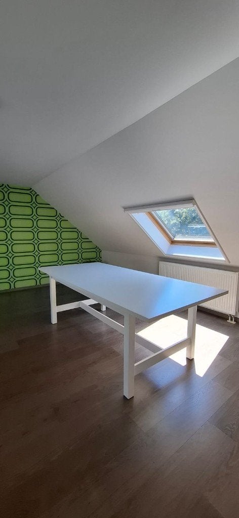 Grote witte uitschuifbare eettafel 6-8 personen, Huis en Inrichting, Tafels | Eettafels, Ophalen, 100 tot 150 cm, 200 cm of meer