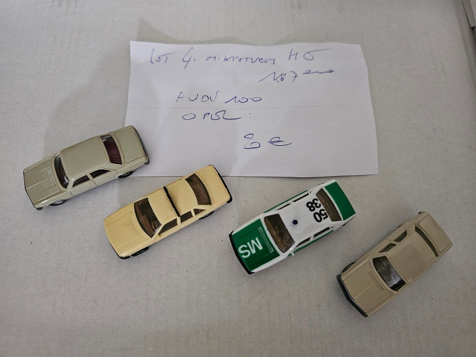 lot 4 miniatures HO Audi, Enlèvement ou Envoi