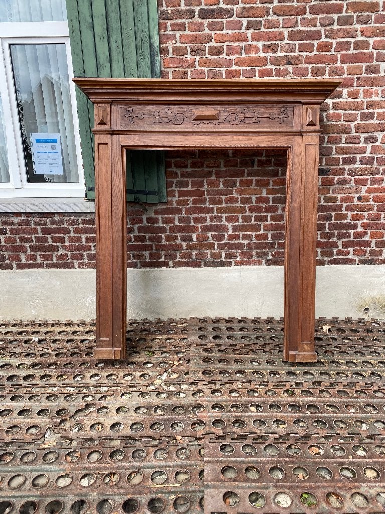 Antieke eiken schouwmantel, Antiek en Kunst, Antiek | Meubels | Kasten, Ophalen