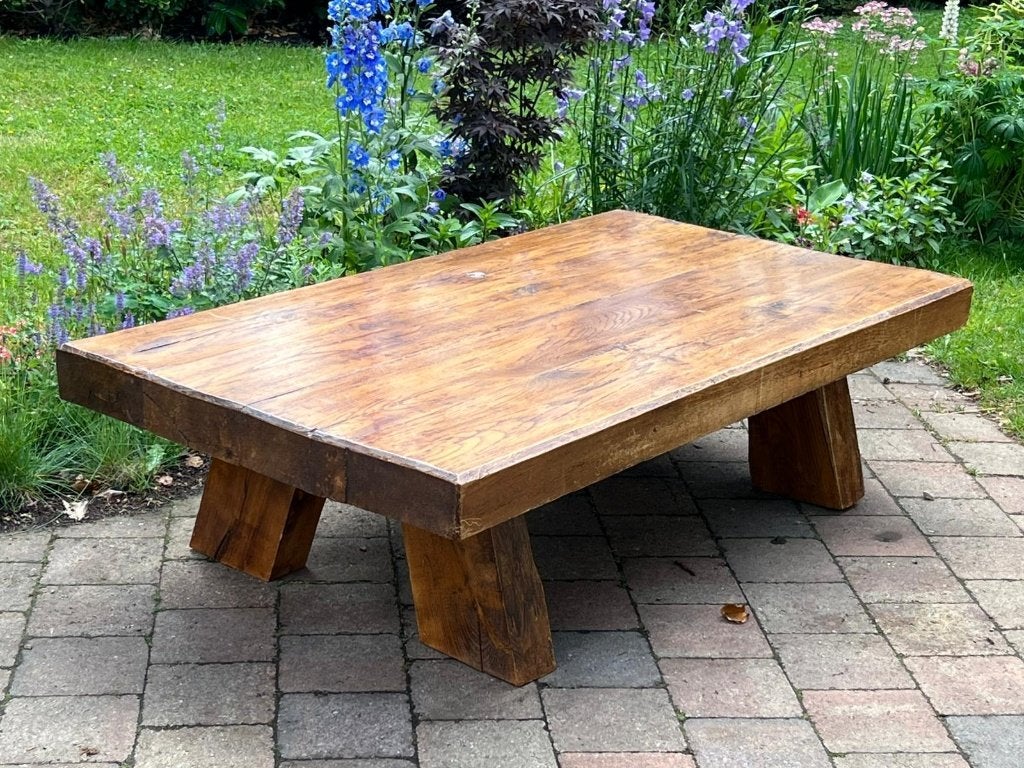 Massief eiken salontafel – Brutalist, Huis en Inrichting, Ophalen, Brutalist, Eikenhout, 50 tot 100 cm