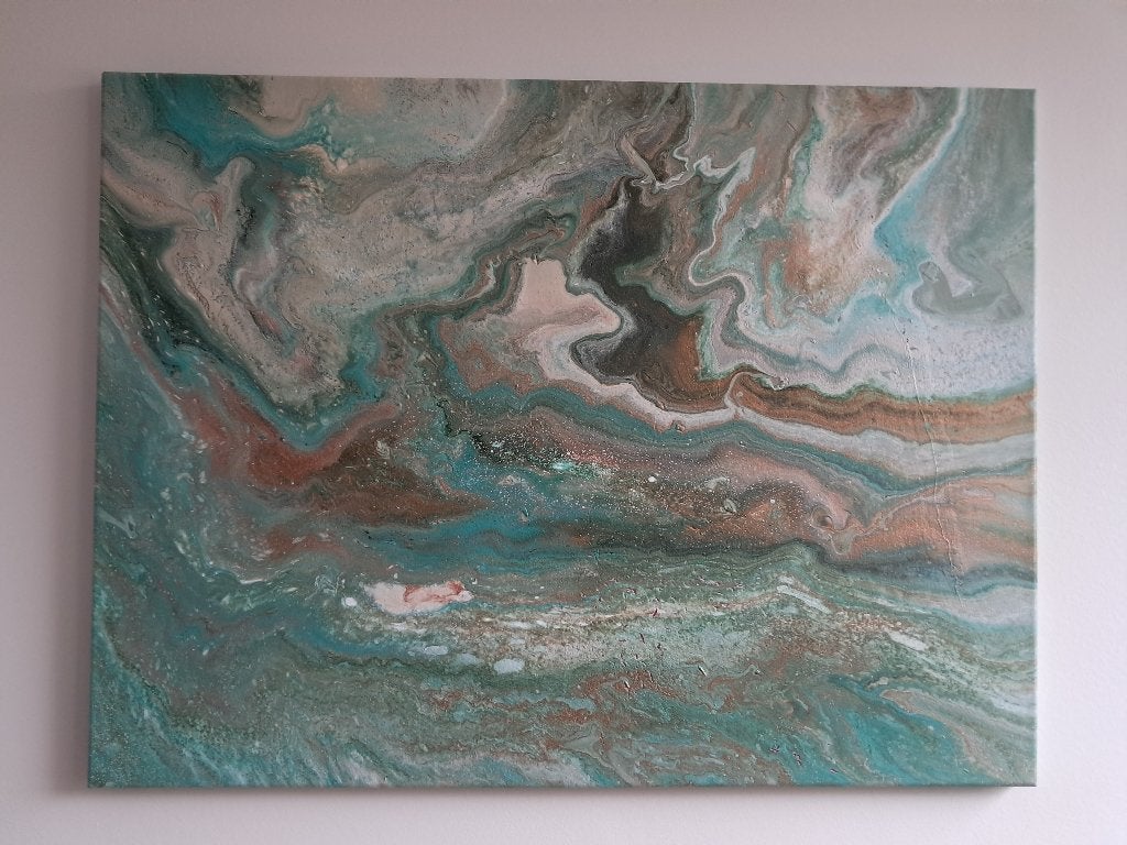 Abstract Modern Acryl canvas 60*80cm, Enlèvement, Signé, Peinture acrylique, Abstrait