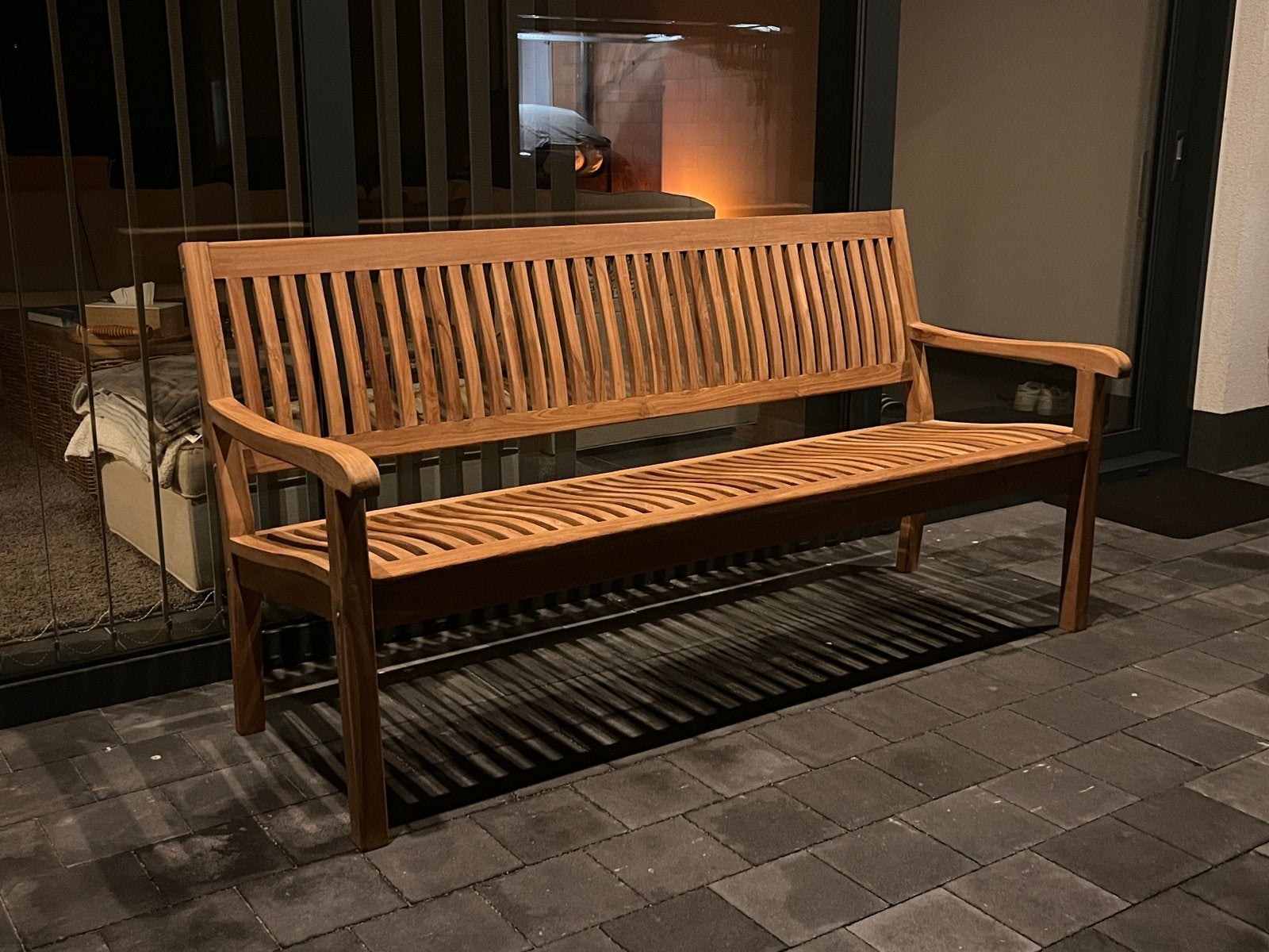 Nieuwe teak tuinbank 180 cm, Tuin en Terras, Ophalen, Nieuw, Hout