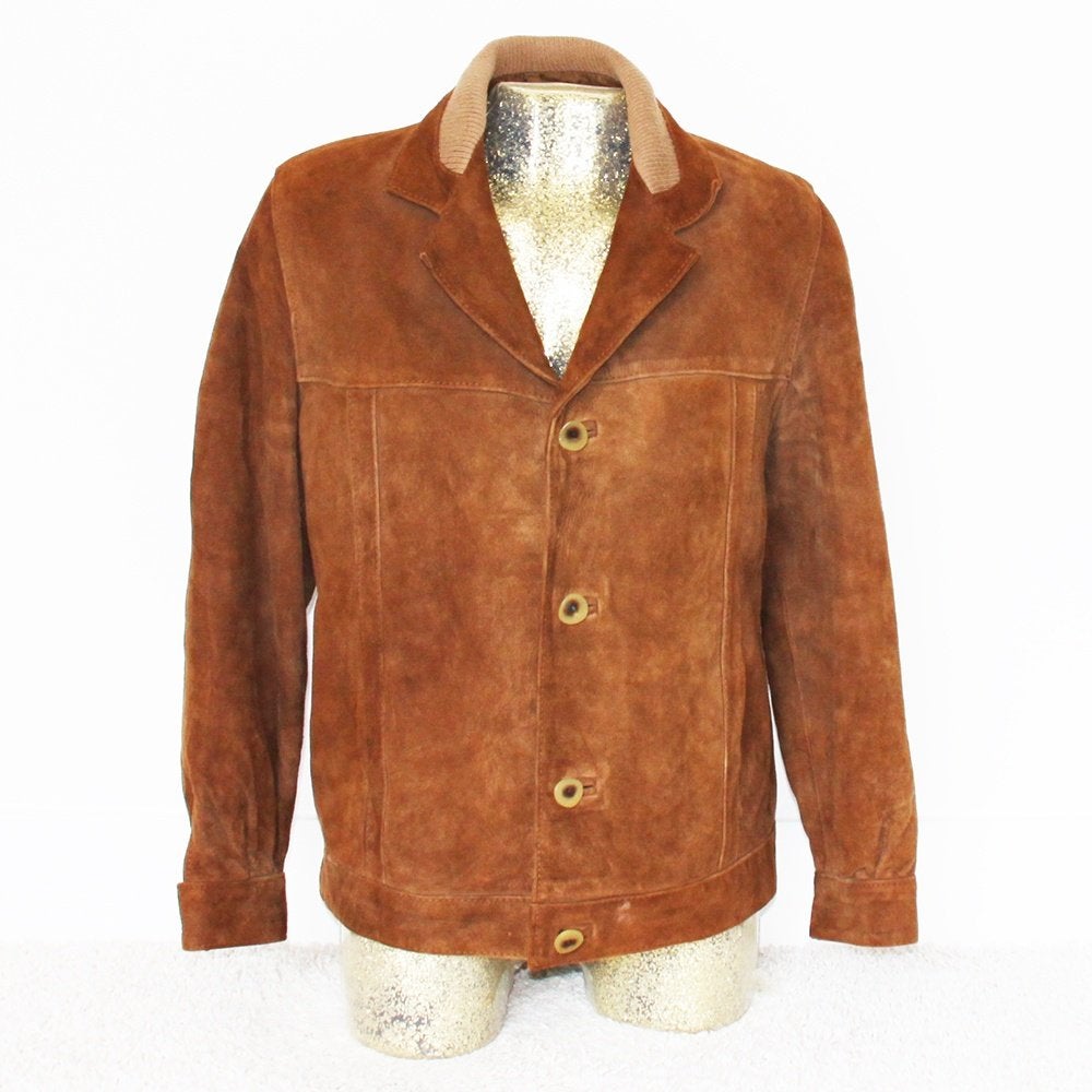Zeer Mooie Suede Vintage Jas (Maat 50) € 145,-, Bruin, Vintage, Zo goed als nieuw, Verzenden
