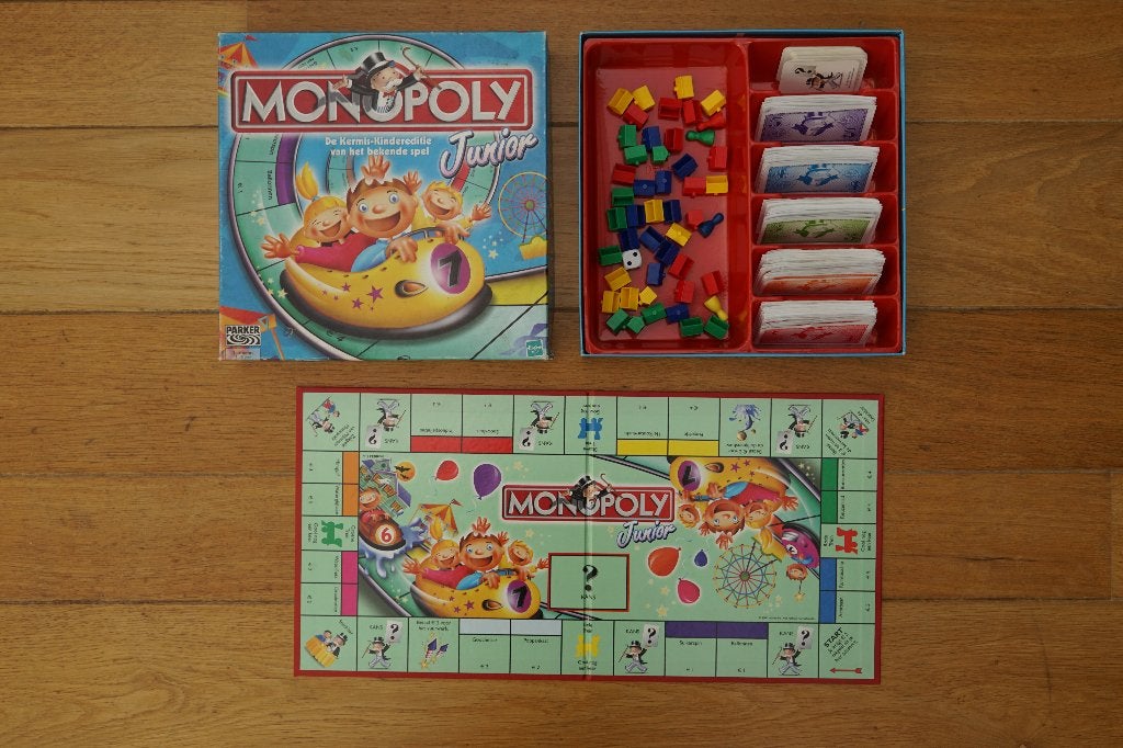 spel Monopoly jr pretpark, Een of twee spelers, Ophalen of Verzenden, Gebruikt, Parker