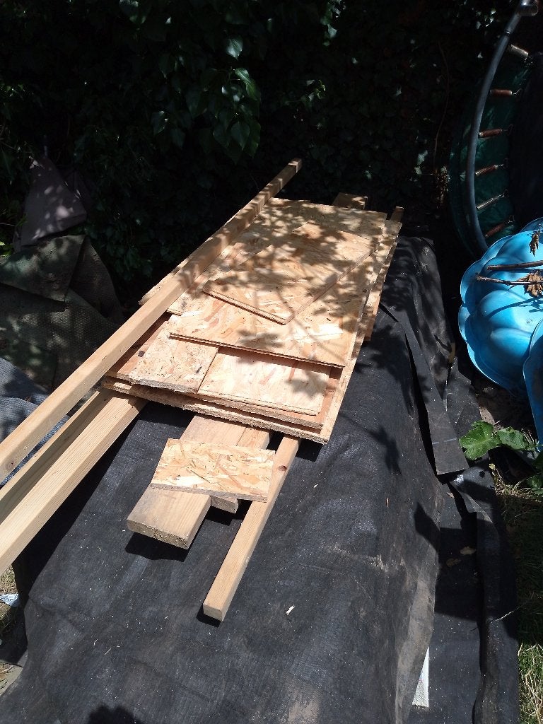 GRATIS resten osb + sls, Planchers ou planches, Comme neuf, Enlèvement, Bois