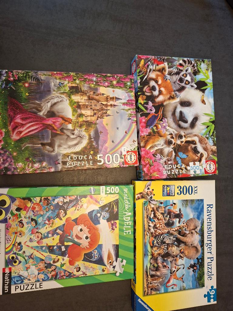 4 puzzles 300 et 500 pieces, Hobby & Loisirs créatifs, Enlèvement, Moins de 500 pièces, Comme neuf, Puzzle