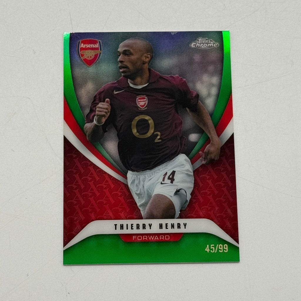 Topps Chrome Arsenal -Thierry Henry - Green refractor 45/99, Ophalen of Verzenden, Zo goed als nieuw, Spelerskaart