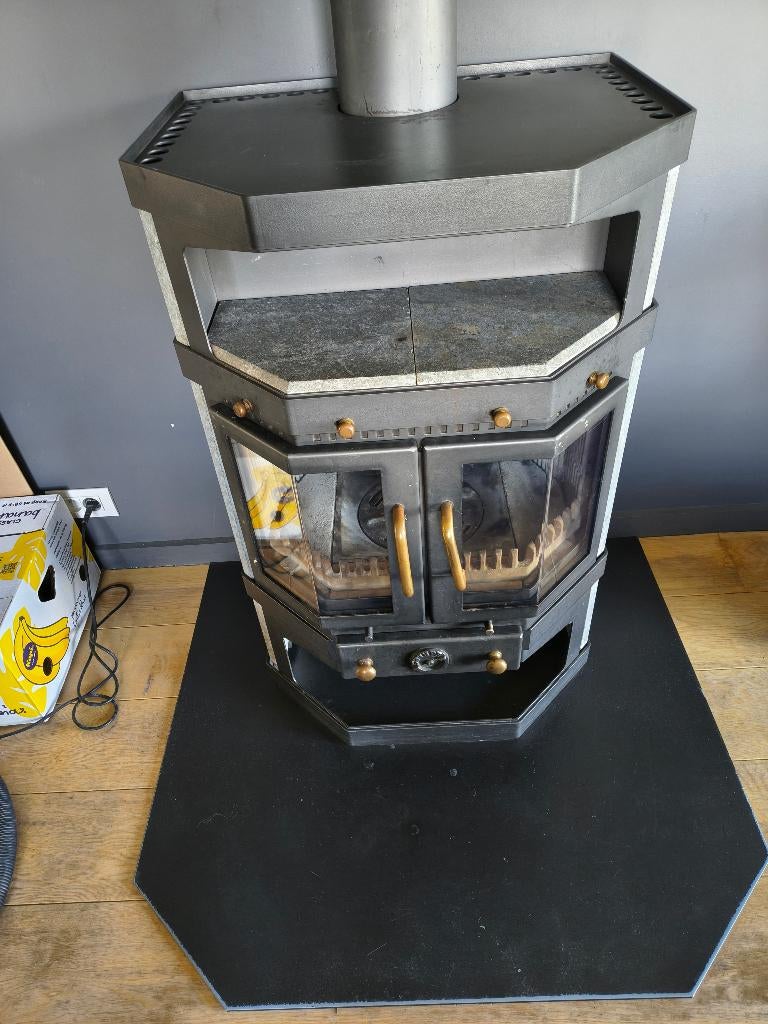 Barbas Brabant speksteenkachel, Ophalen, Gebruikt, Vrijstaande haard, Houthaard