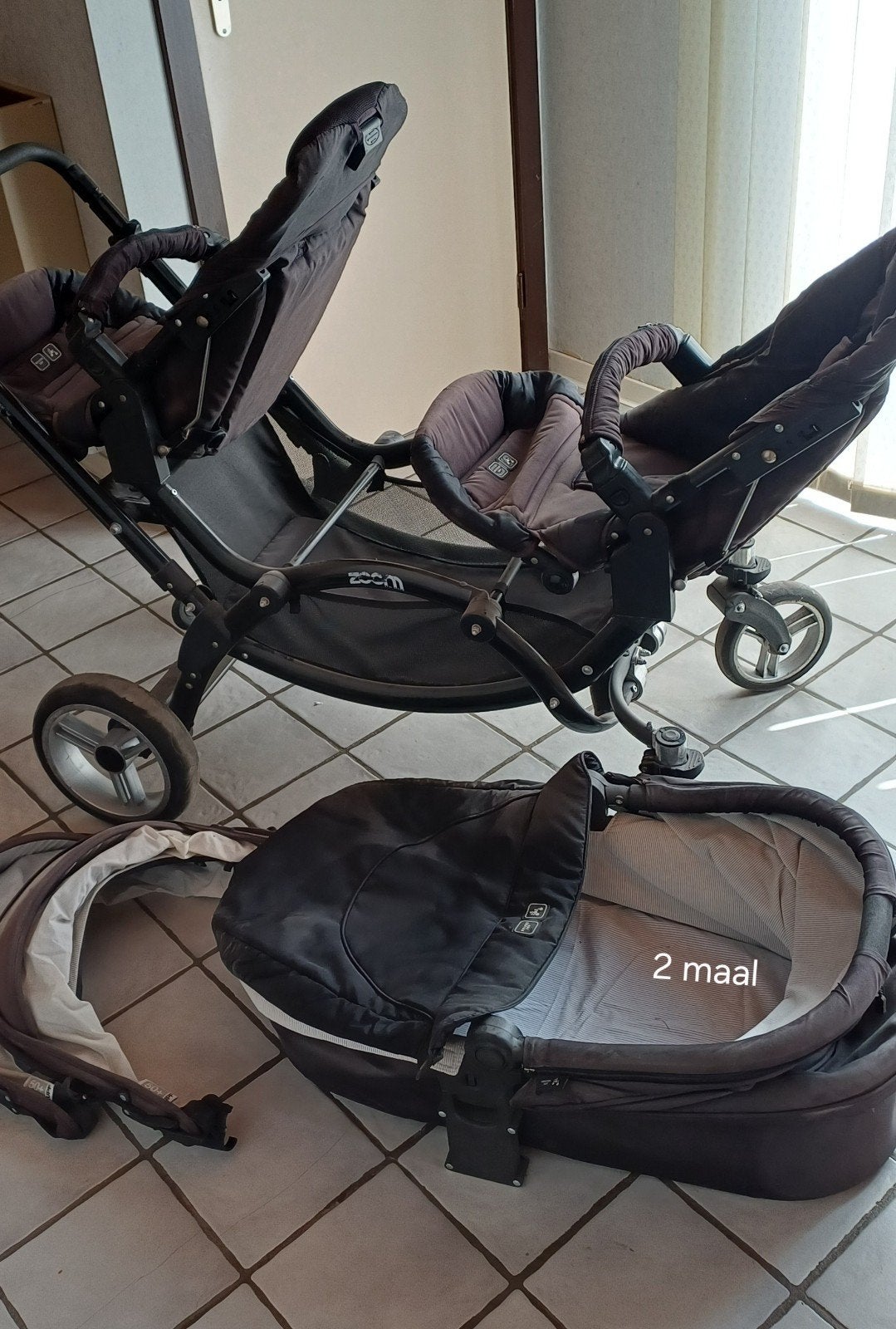 Tweelingbuggy / dubbele buggy, Kinderen en Baby's, Kinderwagens en Combinaties, Ophalen
