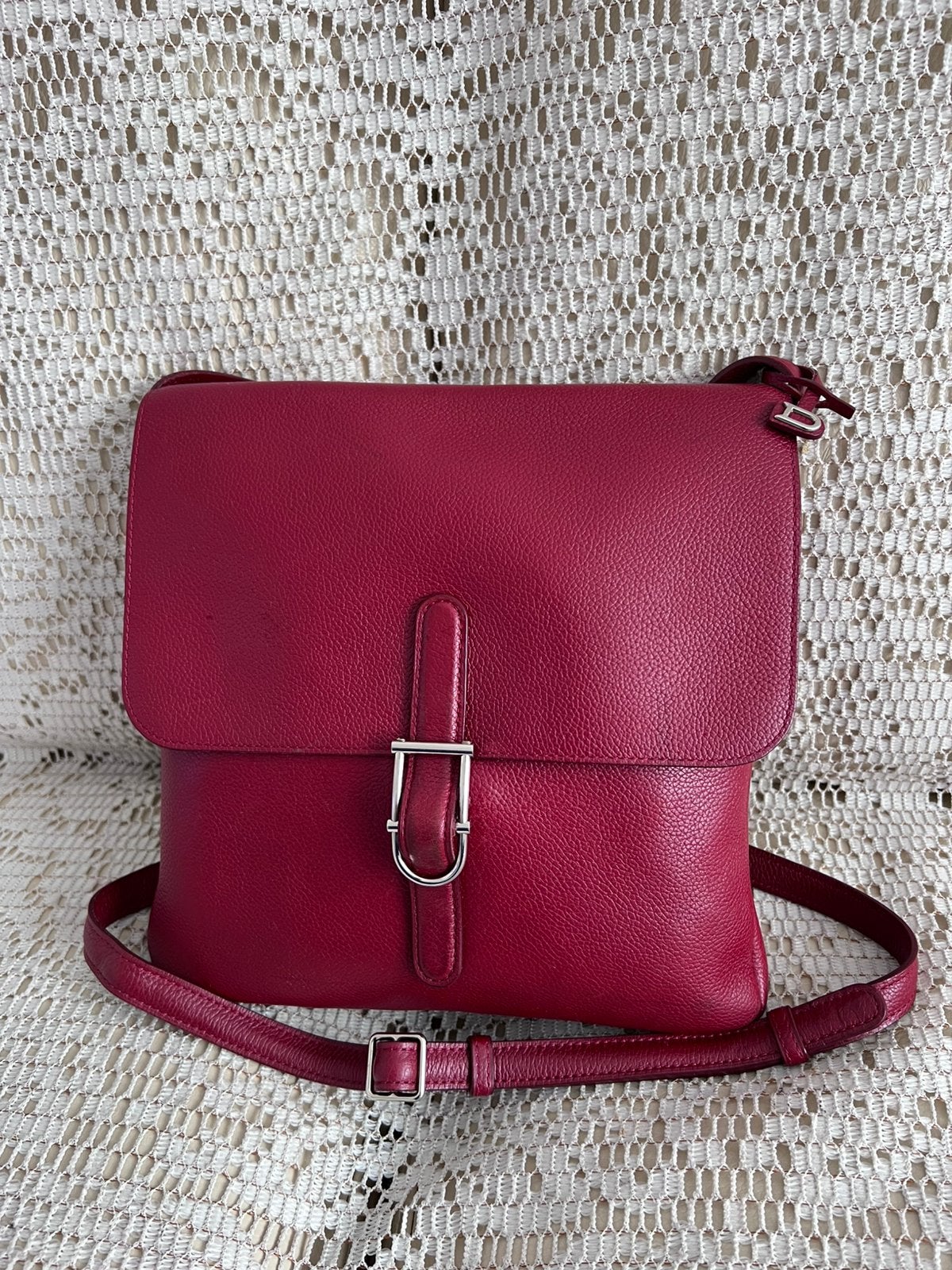 DELVAUX schoudertas model Kot Kot bordeaux leer, Ophalen of Verzenden, Zo goed als nieuw, Leer