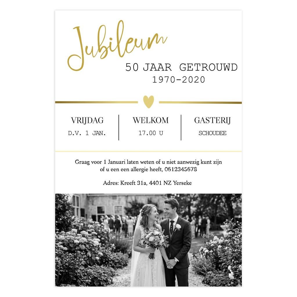 Luxe jubileum kaart of trouwkaart, Diversen, Ophalen of Verzenden, Nieuw