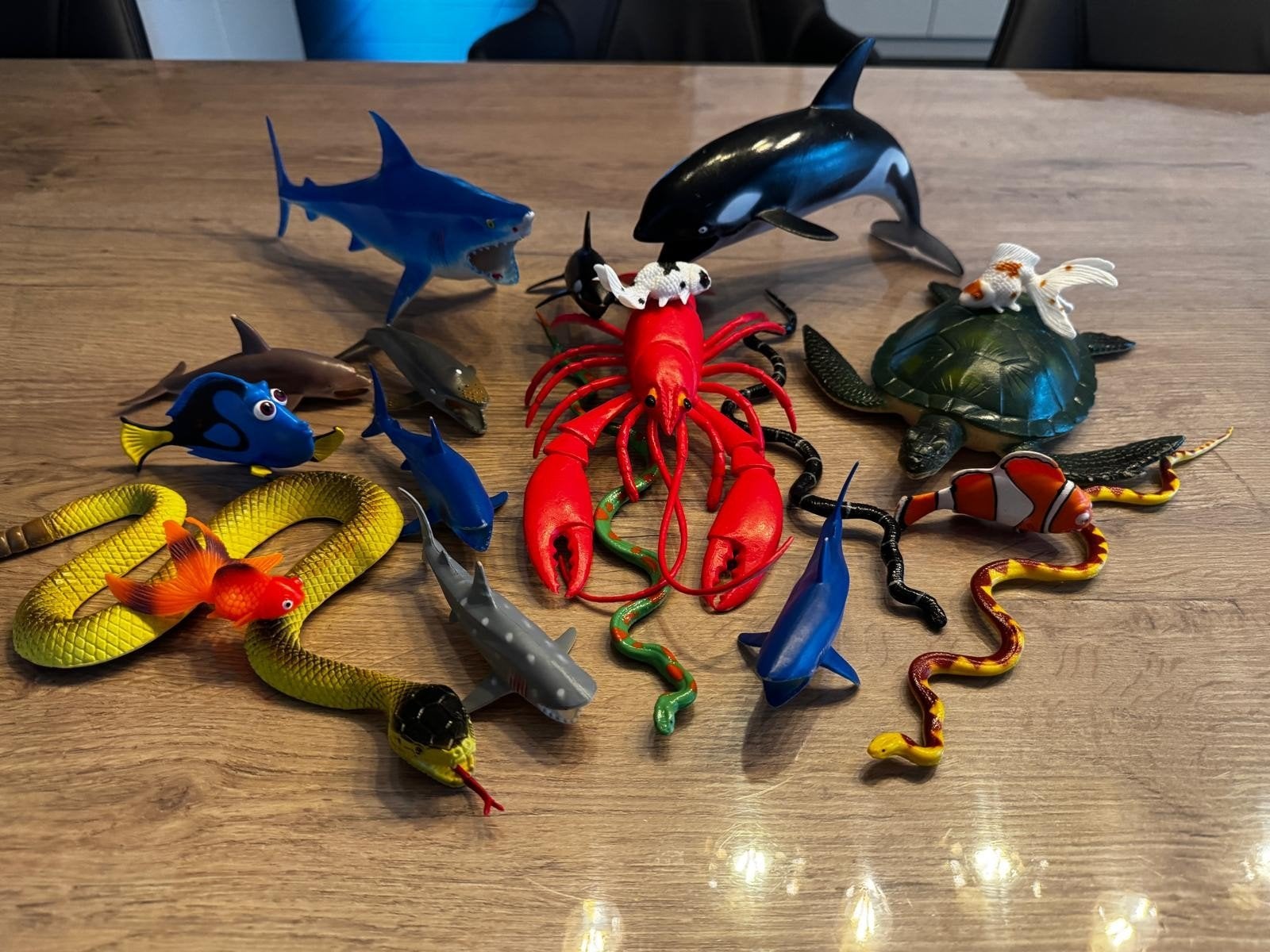Zeedieren set – haaien, orka, kreeft en schildpad, Ophalen