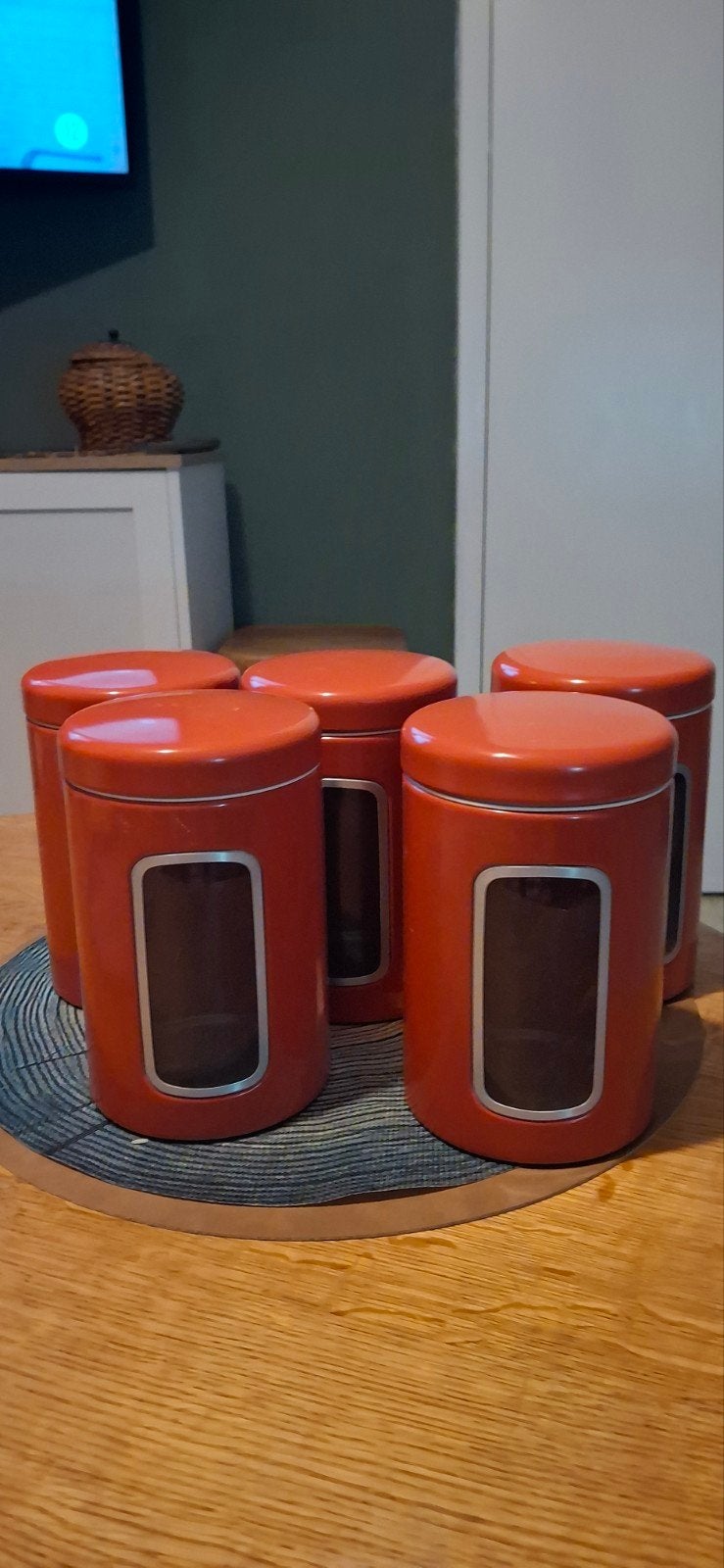 Lot de 5 boîtes Brabantia vintage – Rouges (Années 80), Collections, Enlèvement