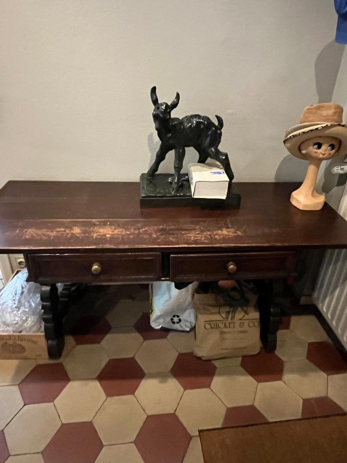 Typique table espagnole en chene 165x65x71, Enlèvement, Utilisé, Chêne