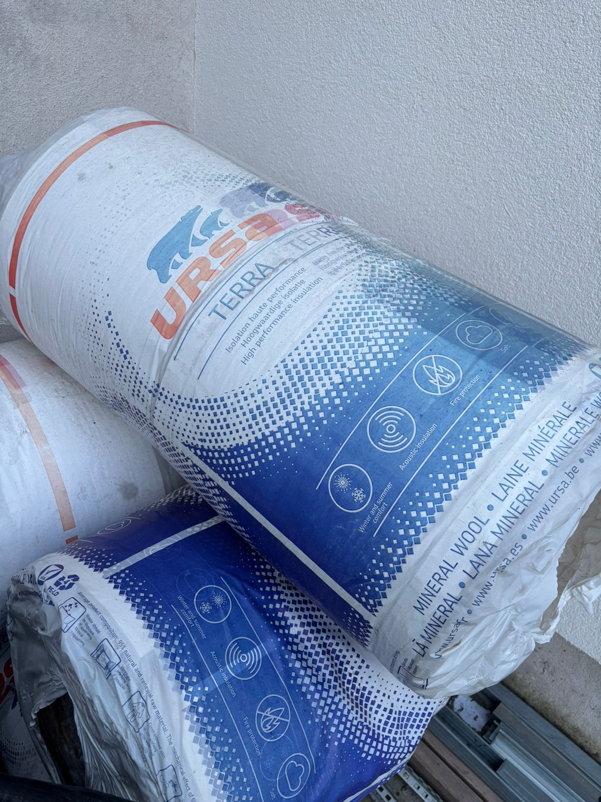5 rouleaux ursa terra avec pare vapeur, Enlèvement, Comme neuf