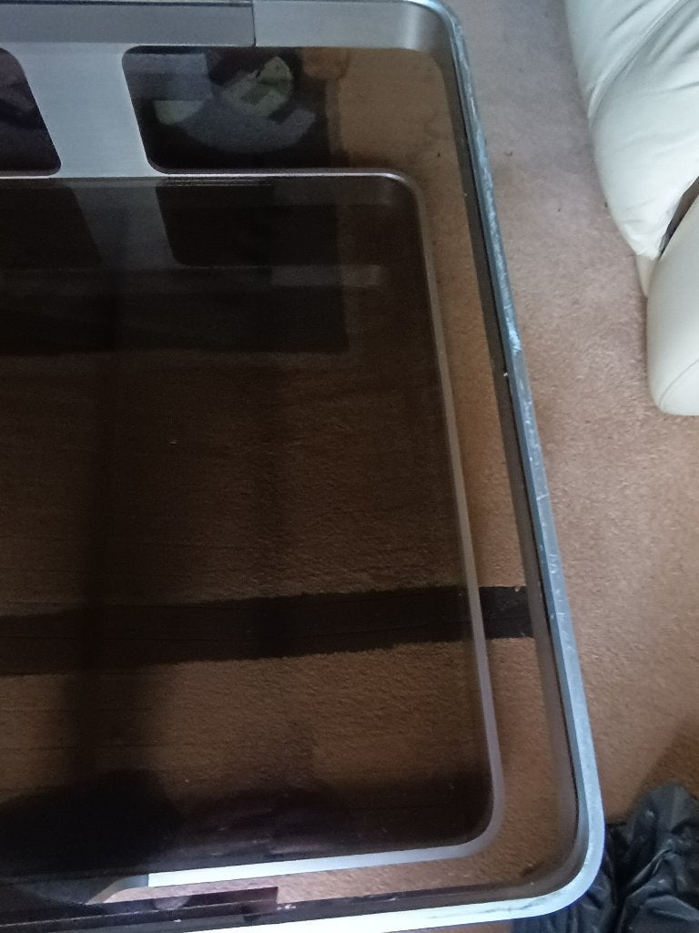 Vintage aluminium design salontafel uit de jaren 70, Ophalen