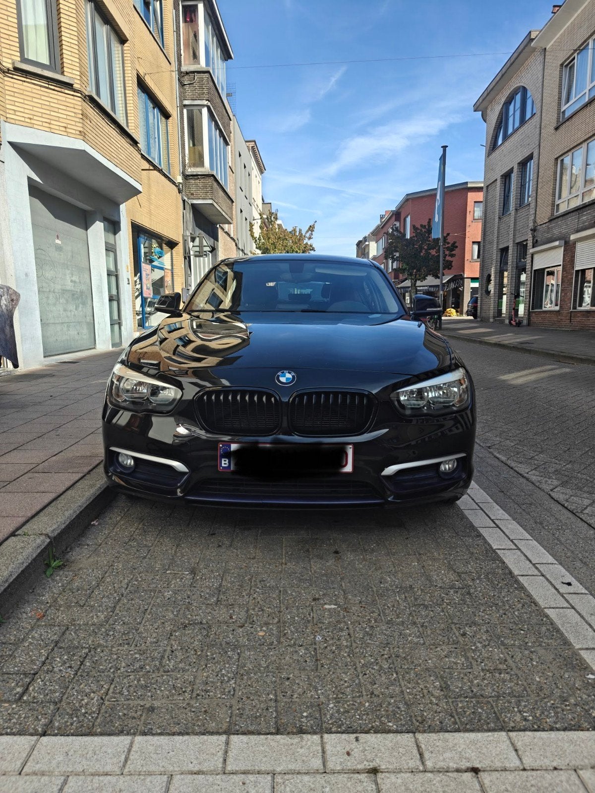 bmw 1 serie 116d efficiënt Dynamics zwart bouwjaar 2017, Auto's, Leder en Stof, Zwart, 3 cilinders, 1 Reeks