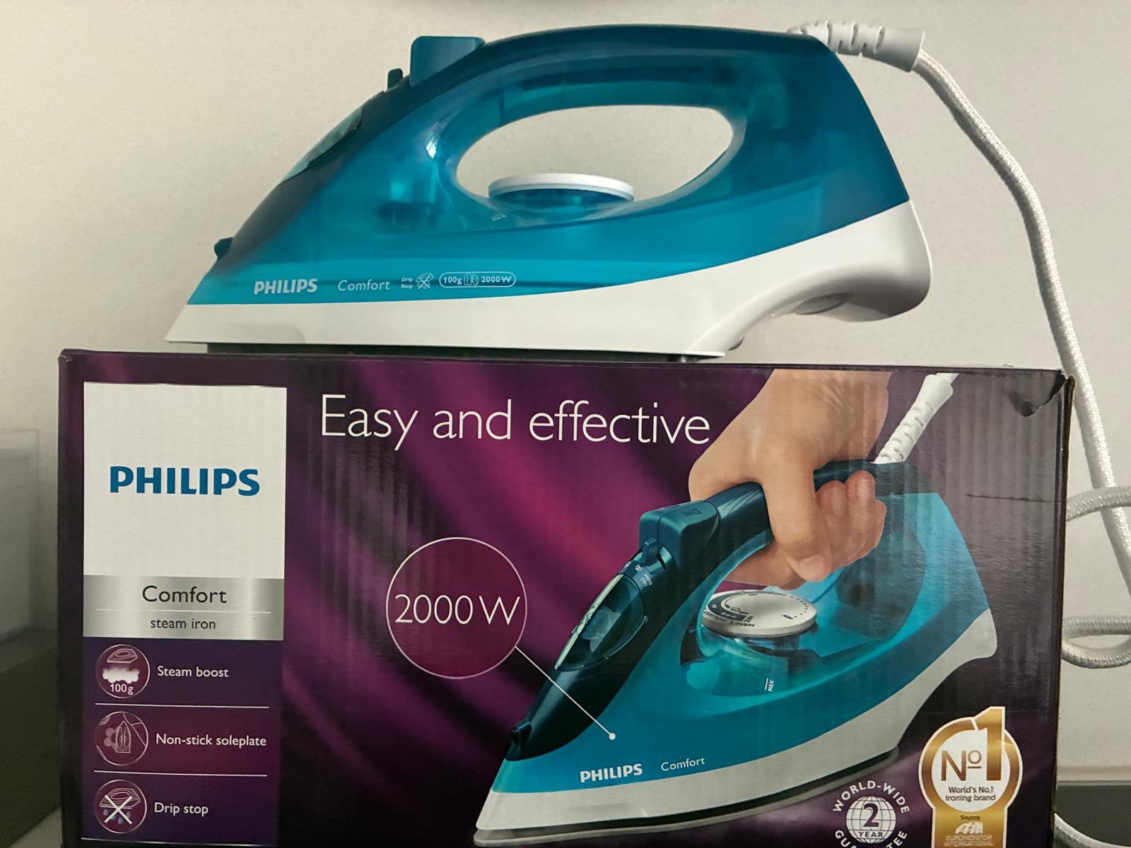 Philips stoomstrijkijzer - comfort-  2000 w  15 eur, Elektronische apparatuur, Ophalen, Zo goed als nieuw