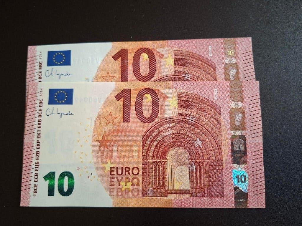 2014 Espagne 2 x 10 euros Lagarde numéros croissants, Envoi, Espagne, 10 euros, Série