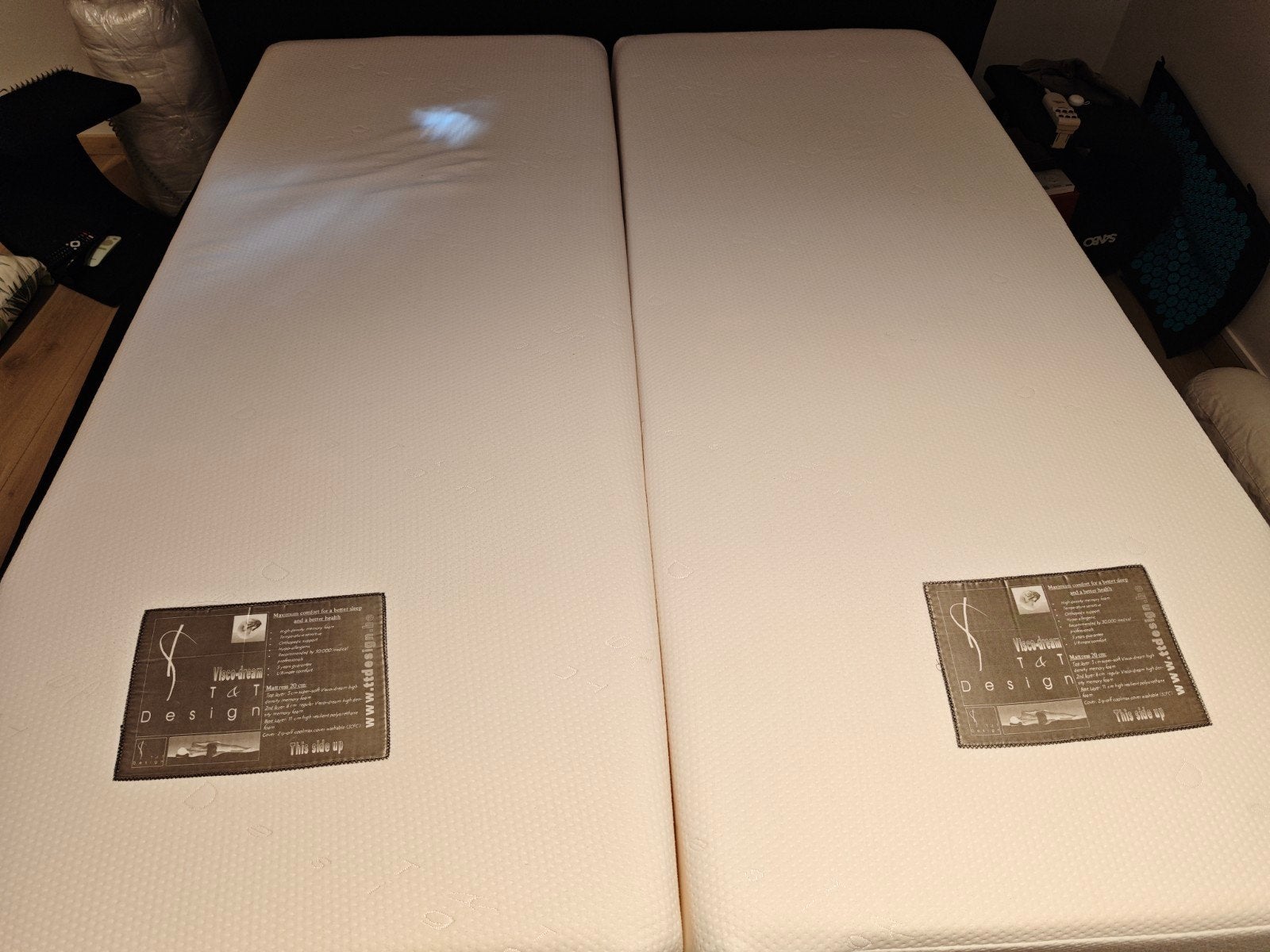2 matelas en mousse viscoélastique 80 x 200, Matelas, Utilisé, 200 cm, Deux personnes