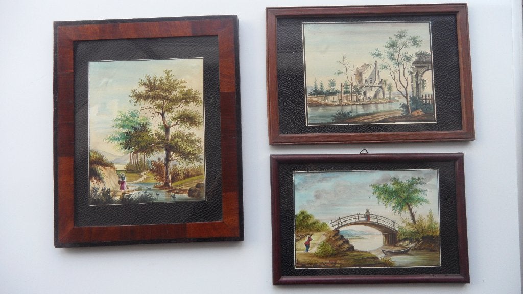 Aquarel - landschap - (1800), Ophalen of Verzenden, Aquarel, Landschap