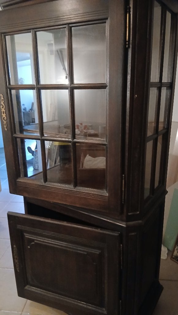 Meuble vitrine en chêne, Enlèvement