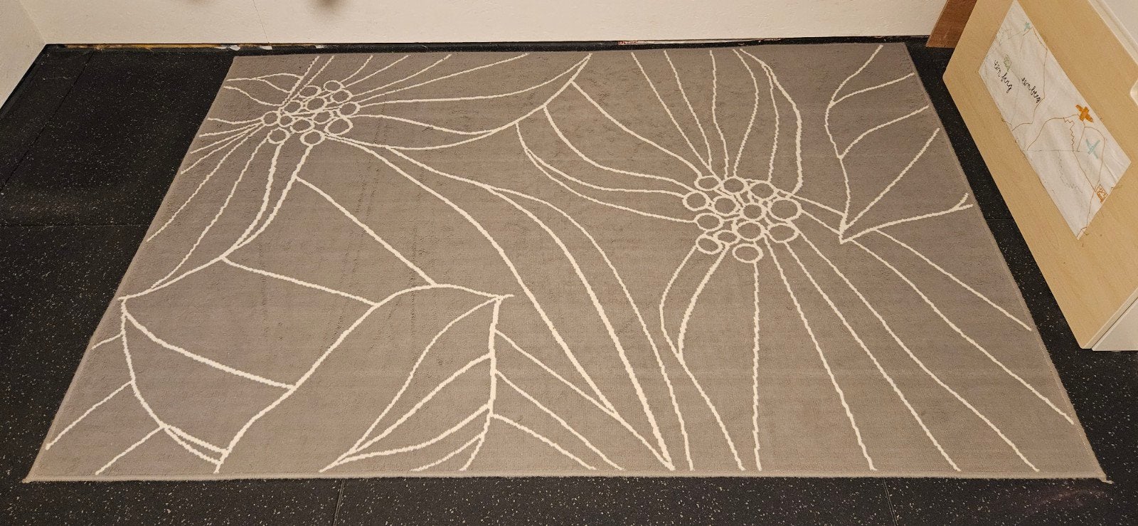 Tapijt met bloemenprint, Maison & Meubles, Gris, 200 cm ou plus, 100 à 150 cm, Enlèvement