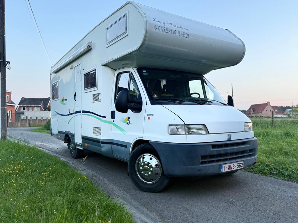 Hommobiel fiat ducato 2.8 jtd 95.000km, Caravans en Kamperen, Mobilhomes, Particulier, tot en met 6, Fiat, Fiat, 7 tot 8 meter