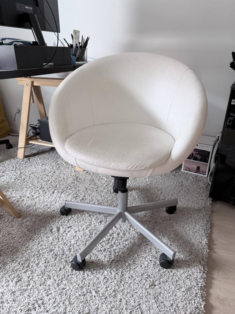 Chaise de bureau blanche IKEA, Enlèvement, Utilisé, Blanc, Chaise de bureau