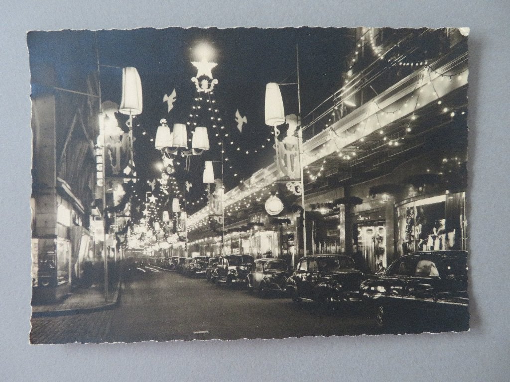 postkaart kerstverlichting in Brussel Nieuwstraat, Envoi, Non affranchie, Bruxelles (Capitale)