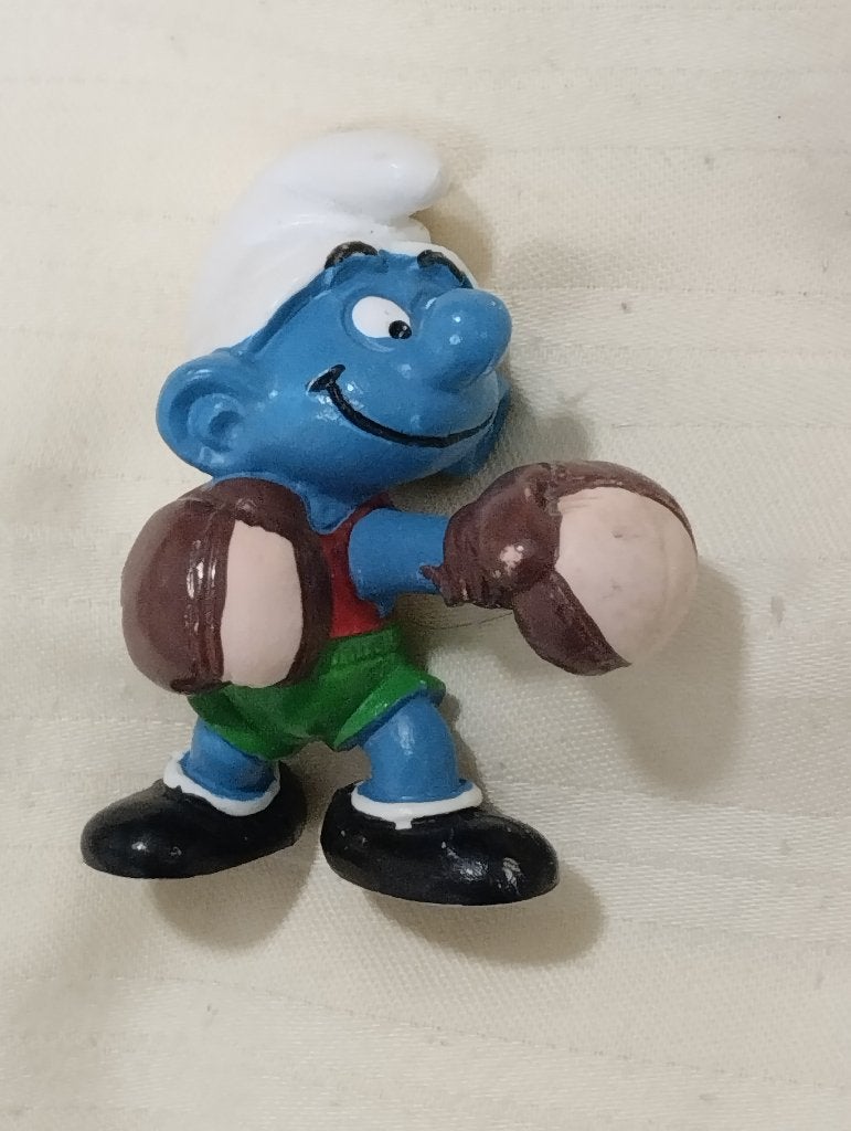 bokser smurf, Verzamelen, Ophalen of Verzenden, Gebruikt, Overige Smurfen, Poppetje, Figuurtje of Knuffel