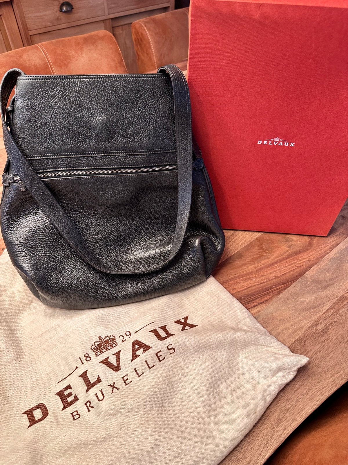 Magnifique, Delvaux Givry, cuir grainé noir, Enlèvement ou Envoi, Comme neuf, Noir, Cuir