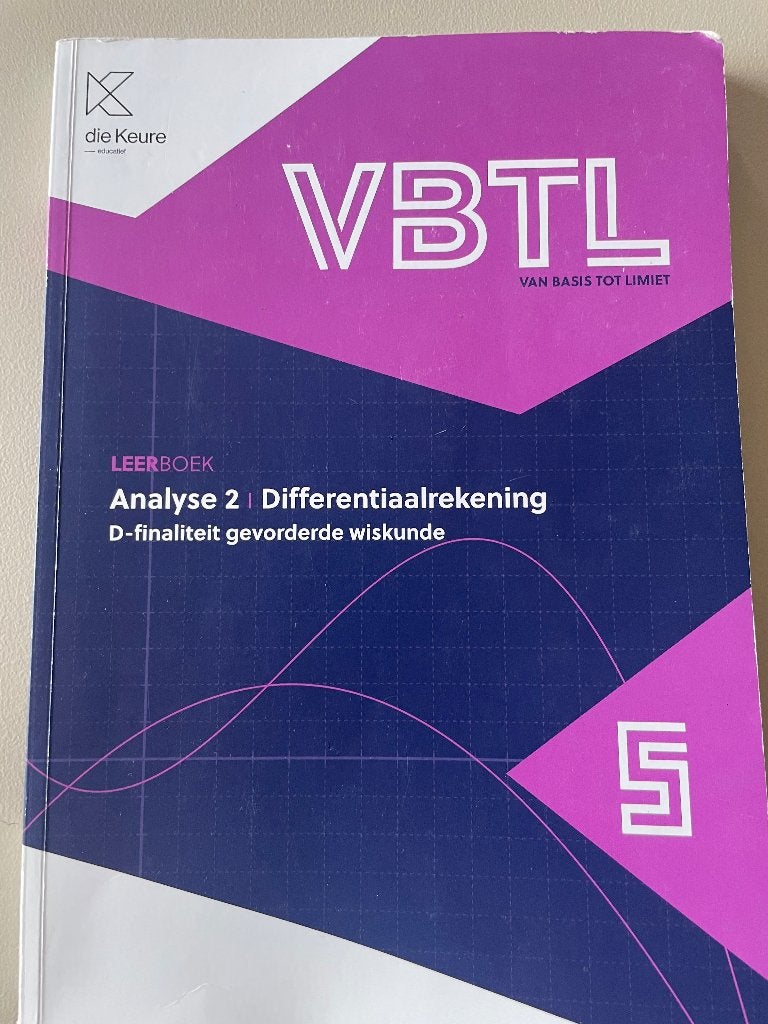 VBTL Leerboek Analyse 2, ASO, Wiskunde A, Die keure, Ophalen of Verzenden