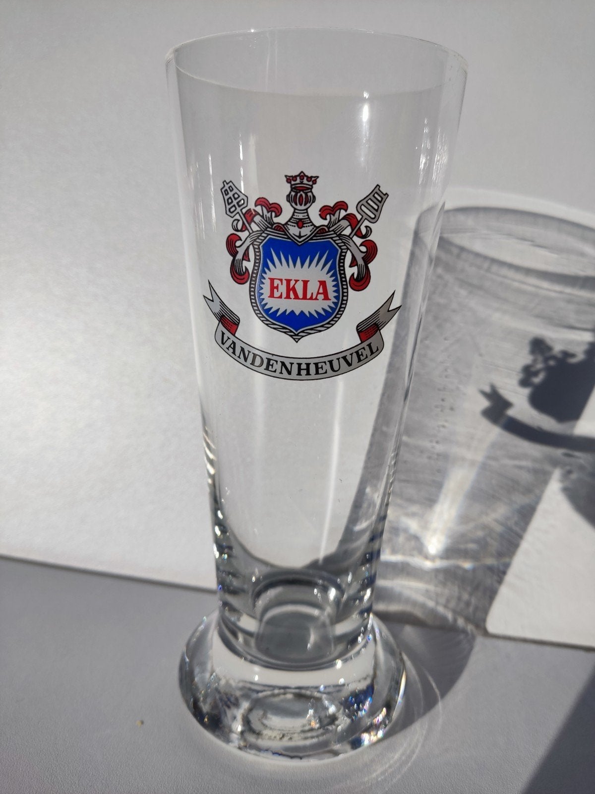 Verre à bière Vintage Ekla - Brasserie Vandenheuvel Bruxelle, Enlèvement, Comme neuf, Verre ou Verres, Autres marques