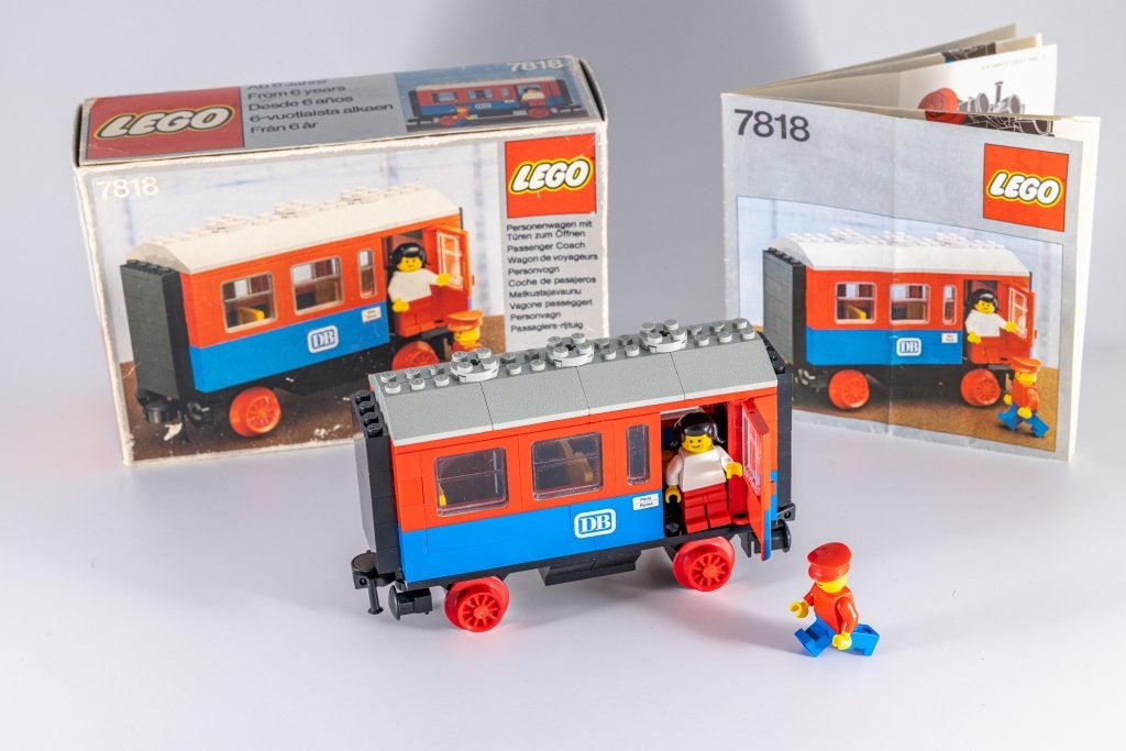 LEGO 7818 Passenger Coach (1980) - compleet met doos, Gebruikt, Overige thema's, Lego, Ophalen of Verzenden