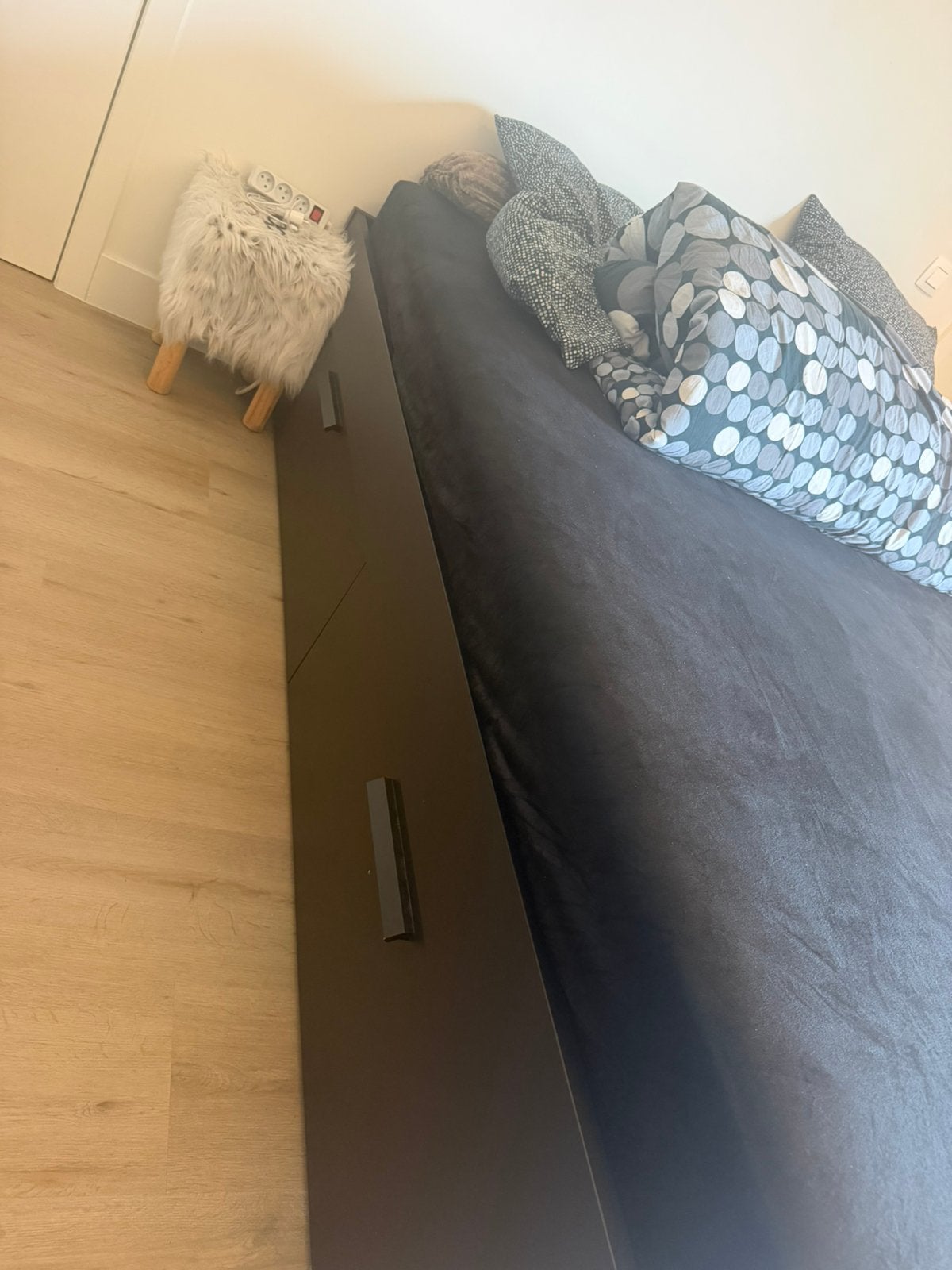 Bed, Enlèvement, Utilisé, Noir, 140 cm
