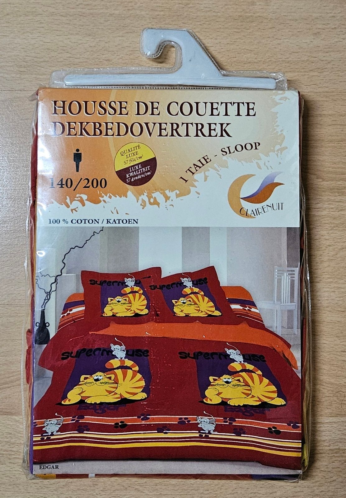 Linge de lit Garfield et Edgar, Enlèvement ou Envoi, Neuf, Garçon ou Fille, Housse de couette
