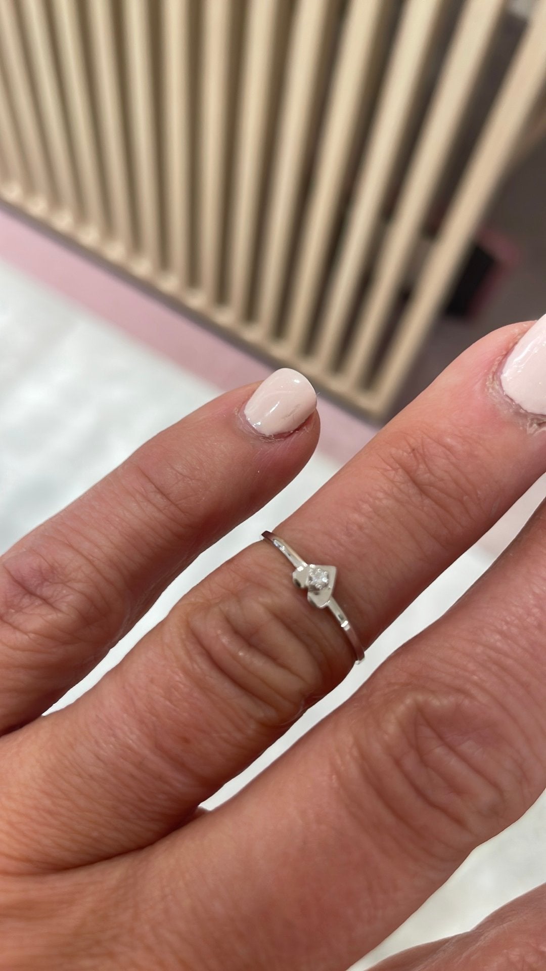 Ring wit goud briljantje, Handtassen en Accessoires, Ringen, Verzenden, Zo goed als nieuw, Wit, Goud