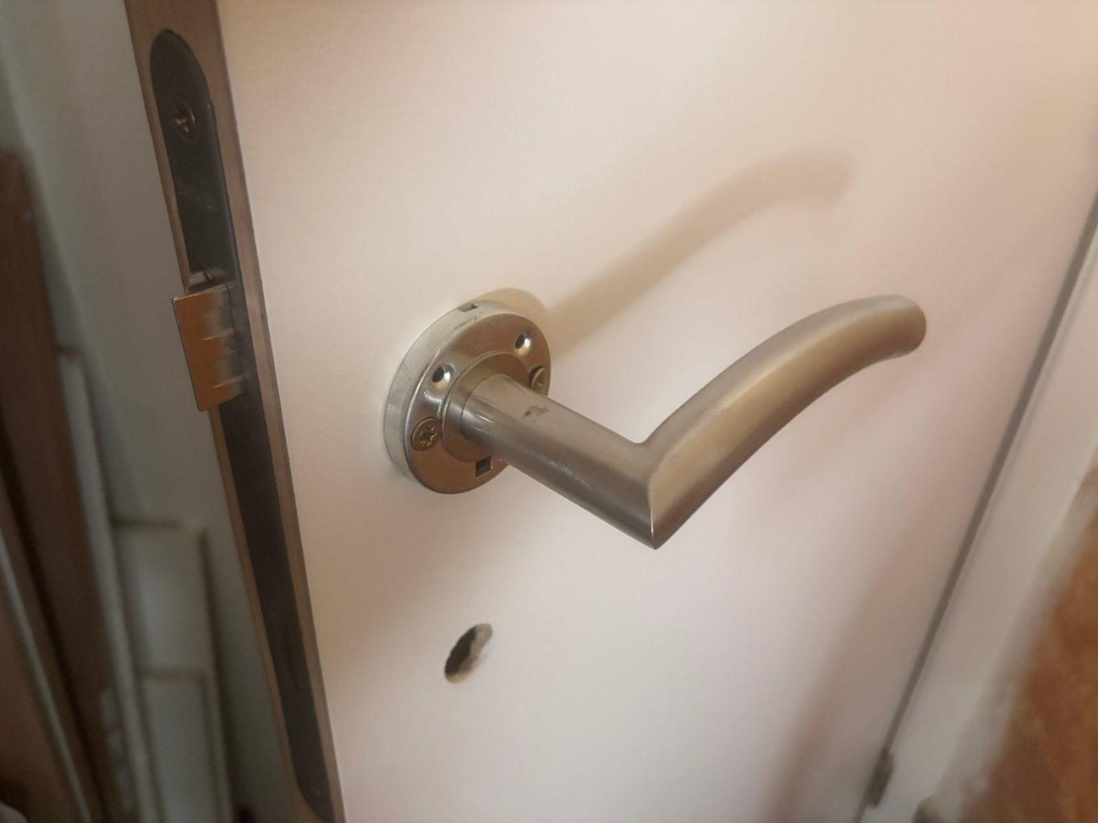 7 poignées de porte en inox neuves, Enlèvement, Neuf, Inox