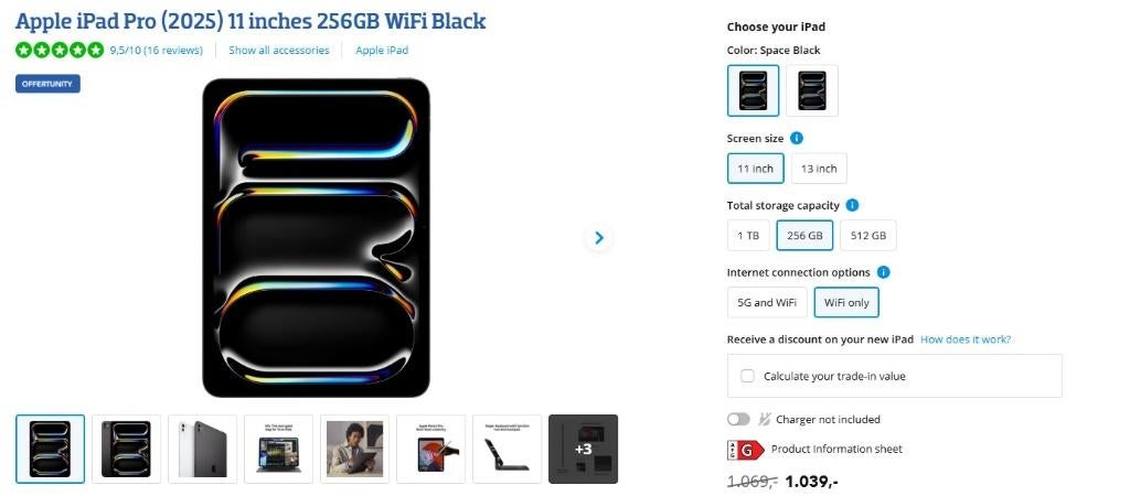 Apple iPad Pro (2025) 11 inches 256GB WiFi Black, Neuf, Apple iPad, 11 pouces, Enlèvement