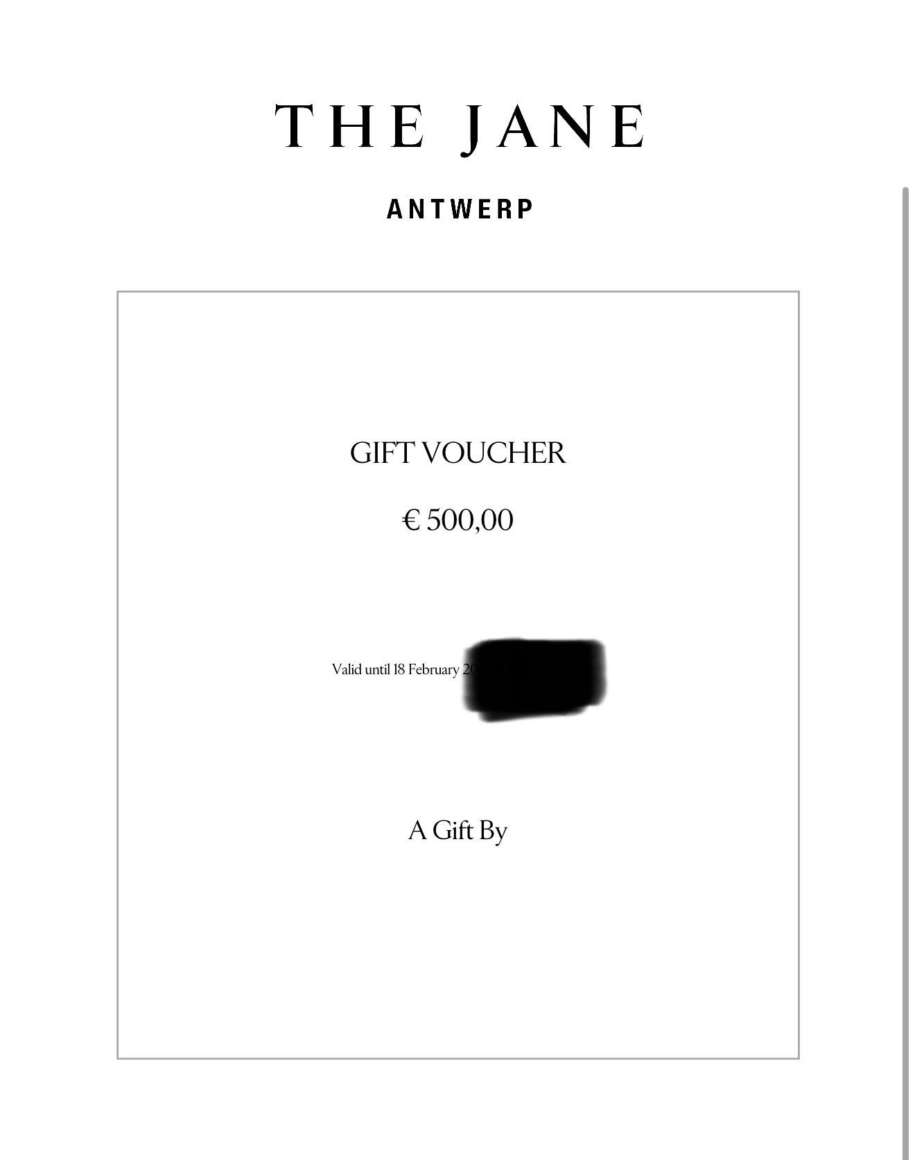 Cadeaubon restaurant ‘The Jane’ aan verlaagd tarief, Tickets & Billets, Bon cadeau